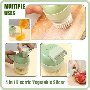 4-IN-1 Portable Electric Vegetable Cutter Set