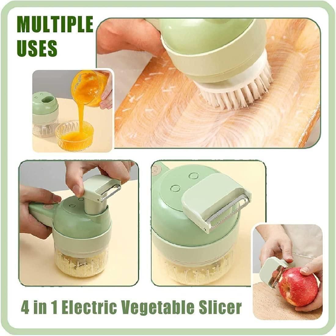 4-IN-1 Portable Electric Vegetable Cutter Set
