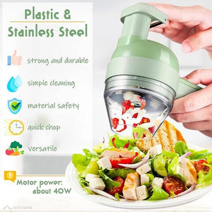 4-IN-1 Portable Electric Vegetable Cutter Set