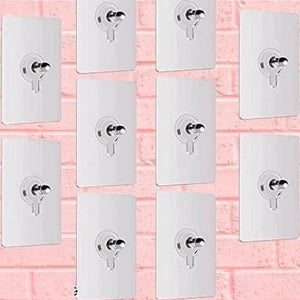 Self Adhesive Hooks for Wall Heavy Duty Strong Nail Free for Hanging Photo Frame Hook (Pack of 10)